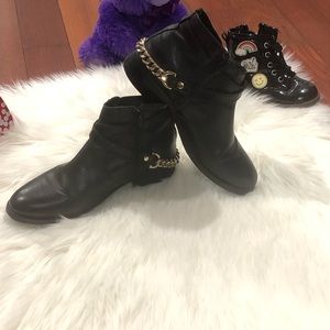 Steve Madden RINGOO Ankle Boots Leather Gold Chain